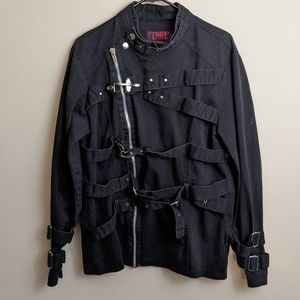 Tripp NYC goth emo bondage black moto jacket alternative